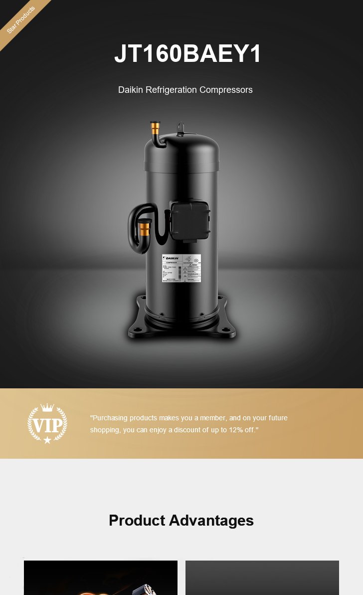 Daikin Compressor JT160BAEY1, technical parameters pdf, structure diagram